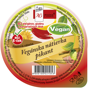 AG Foods Vegánska nátierka pikant 50 g